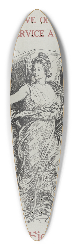 Charles Dana Gibson - Can you drive a car 39.3 inch art pintail longboard deck