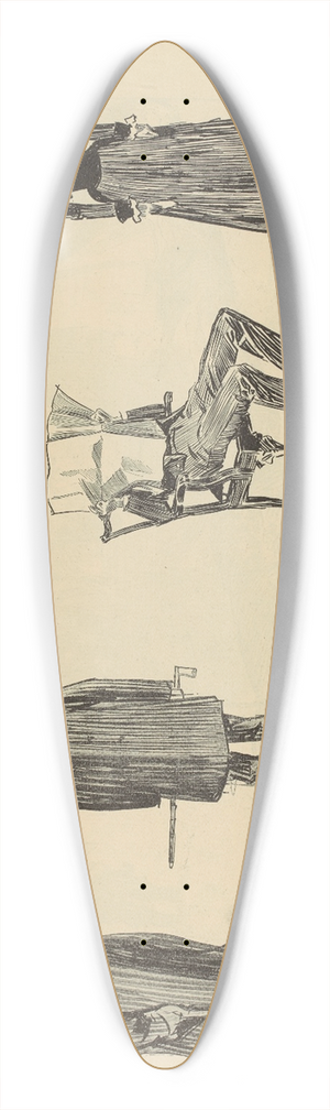 Charles Dana Gibson - Doubtful 39.3 inch art pintail longboard deck