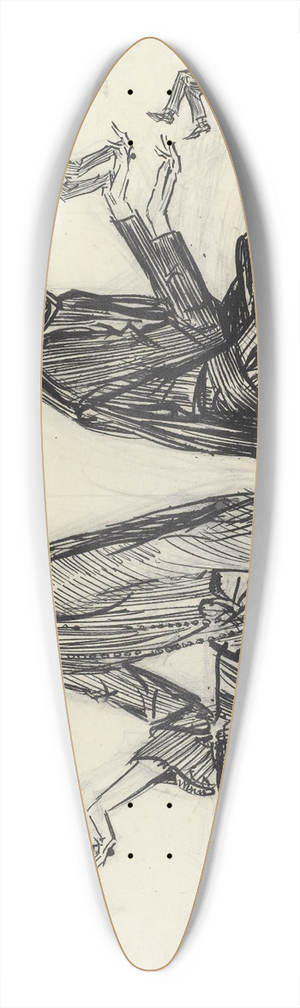 Charles Dana Gibson - Duplicates 39.3 inch art pintail longboard deck Charles Dana Gibson - Duplicates 39.3 inch art pintail longboard deck
