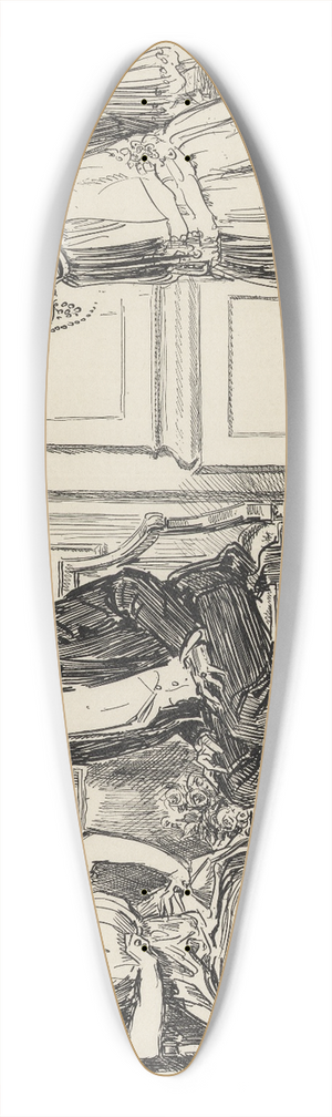 Charles Dana Gibson - Her dance 39.3 inch art pintail longboard deck