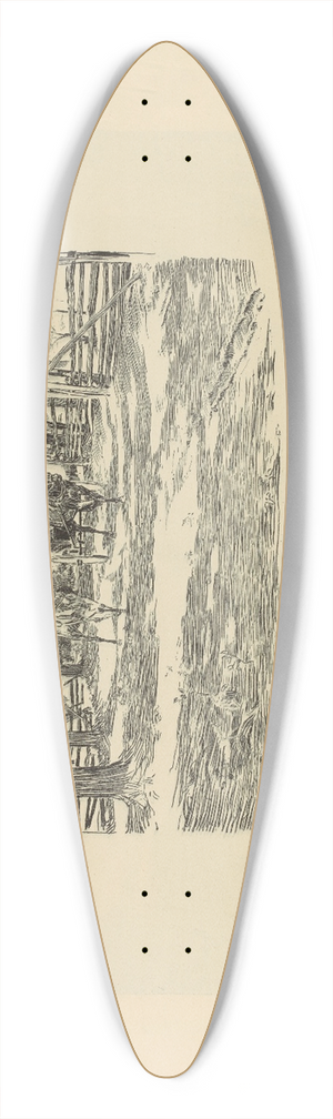 Charles Dana Gibson - Her tremendous fear 39.3 inch art pintail longboard deck