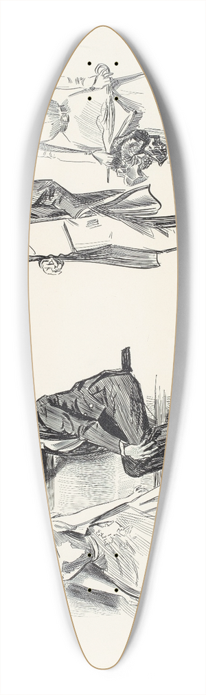 Charles Dana Gibson - His beginning 39.3 inch art pintail longboard deck