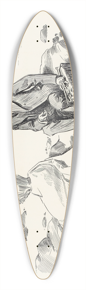 Charles Dana Gibson - His vacation over 39.3 inch art pintail longboard deck