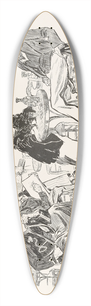 Charles Dana Gibson - In Paris  A Cafe Artist 39.3 inch art pintail longboard deck
