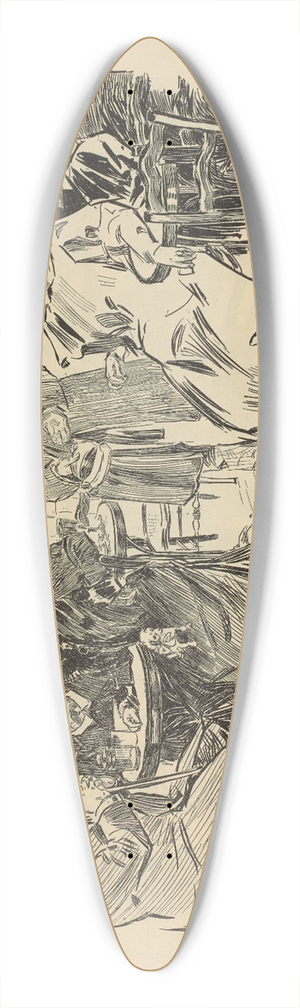 Charles Dana Gibson - In Paris. Some sidewalk types 39.3 inch art pintail longboard deck