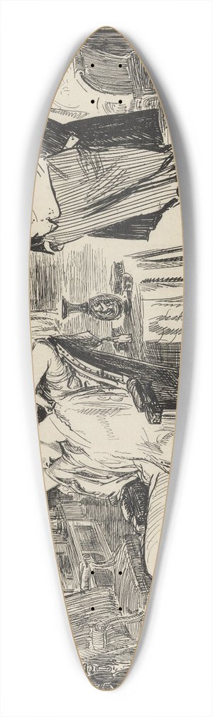 Charles Dana Gibson - In the clouds 39.3 inch art pintail longboard deck