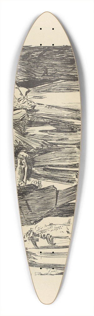 Charles Dana Gibson - In the orient 39.3 inch art pintail longboard deck