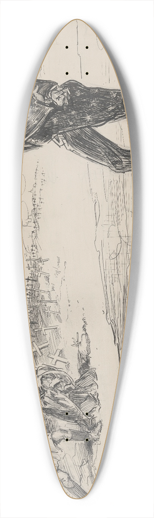 Charles Dana Gibson - Is it really getting on his nerves 39.3 inch art pintail longboard deck