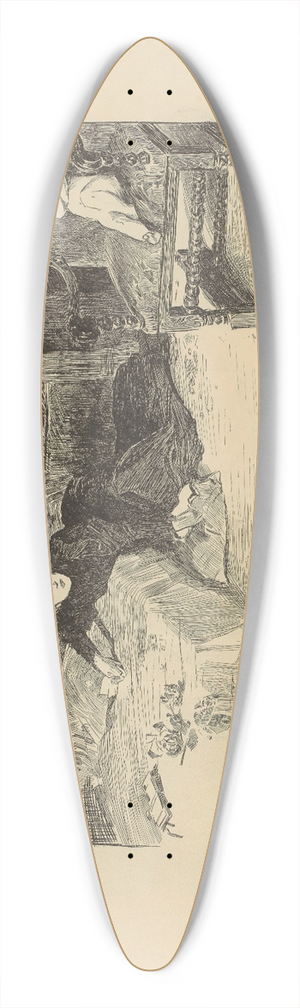 Charles Dana Gibson - No respecter of a widows grief 39.3 inch art pintail longboard deck