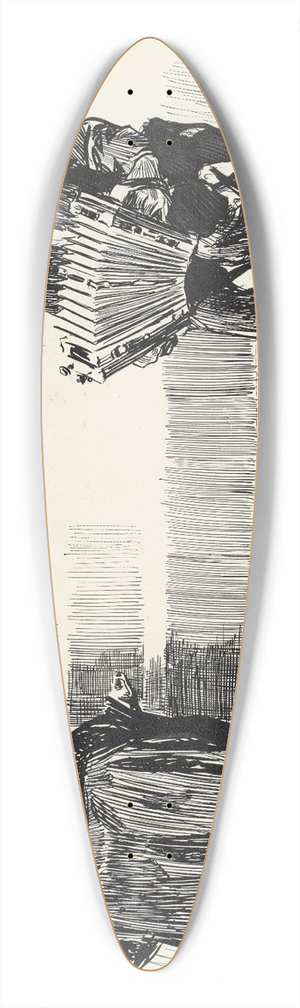Charles Dana Gibson - On the sidewalks of new York 39.3 inch art pintail longboard deck