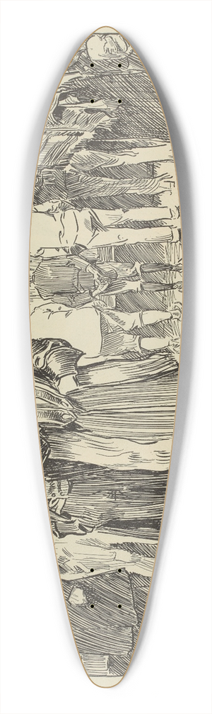Charles Dana Gibson - On the sidewalks of New York 39.3 inch art pintail longboard deck