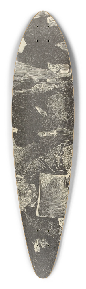 Charles Dana Gibson - Reading the will 39.3 inch art pintail longboard deck