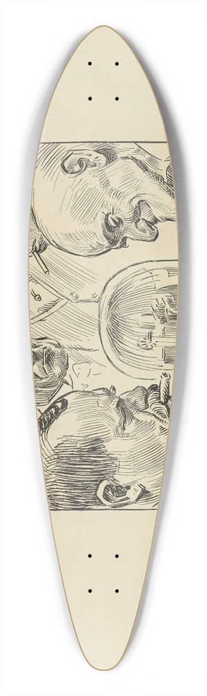 Charles Dana Gibson - Some ticker faces 39.3 inch art pintail longboard deck