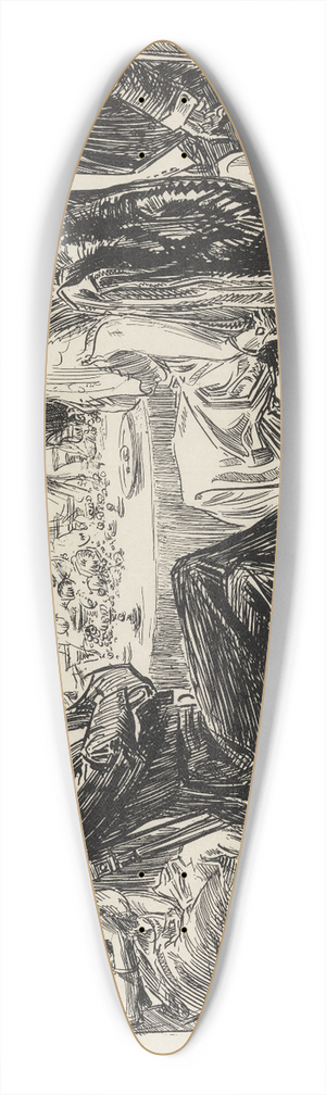 Charles Dana Gibson - Studies in expression  Waiting for the flash light 39.3 inch art pintail longboard deck