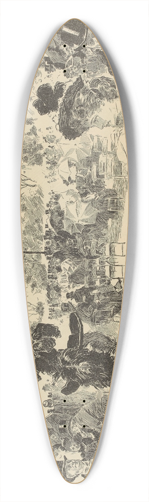 Charles Dana Gibson - Sunday morning near Stanhope Gate 39.3 inch art pintail longboard deck