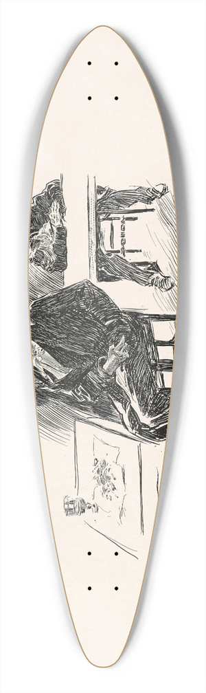 Charles Dana Gibson - The Chateau Rouge 39.3 inch art pintail longboard deck