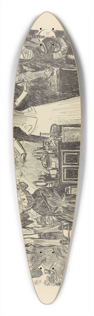 Charles Dana Gibson - The day of the race 39.3 inch art pintail longboard deck