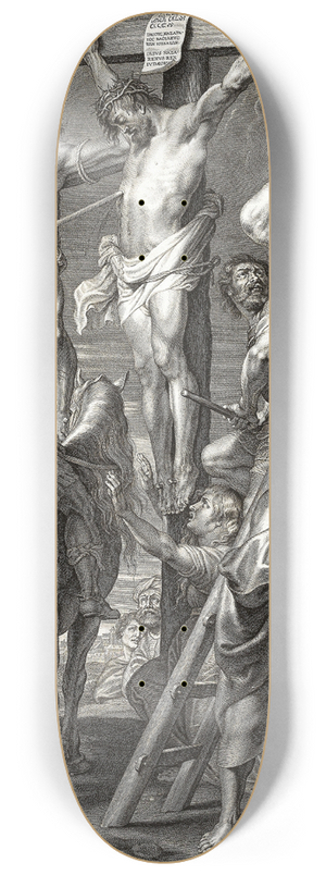 Botius Adamsz. Bolswert - The Crucifixion (Coup de Lance) 8.25 inch art skate deck