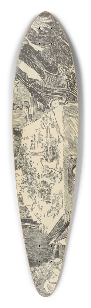 Charles Dana Gibson - The last guest 39.3 inch art pintail longboard deck