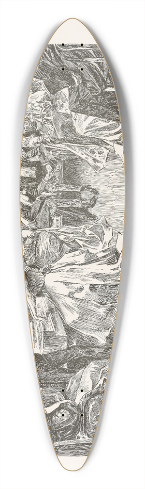 Charles Dana Gibson - The salons of New York  At Mrs Flat Sharps 39.3 inch art pintail longboard deck