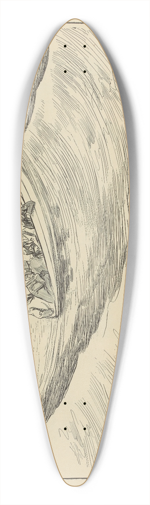 Charles Dana Gibson - They go fishing 39.3 inch art pintail longboard deck