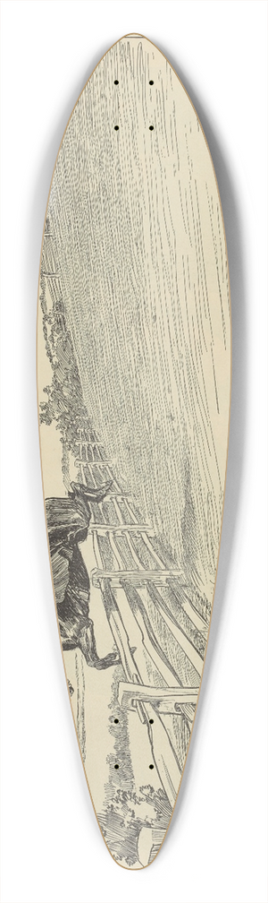Charles Dana Gibson - They take a morning run 39.3 inch art pintail longboard deck