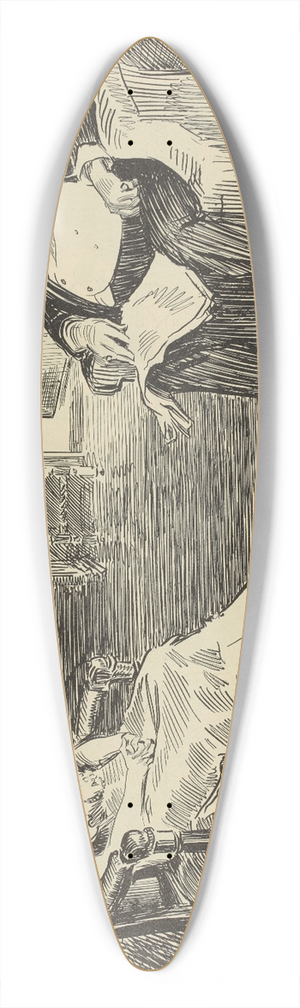 Charles Dana Gibson - Time for reflection 39.3 inch art pintail longboard deck