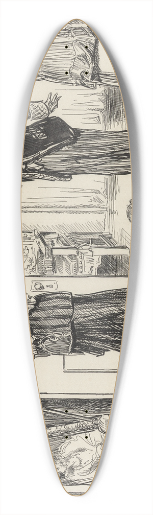 Charles Dana Gibson - Tragic moments 39.3 inch art pintail longboard deck