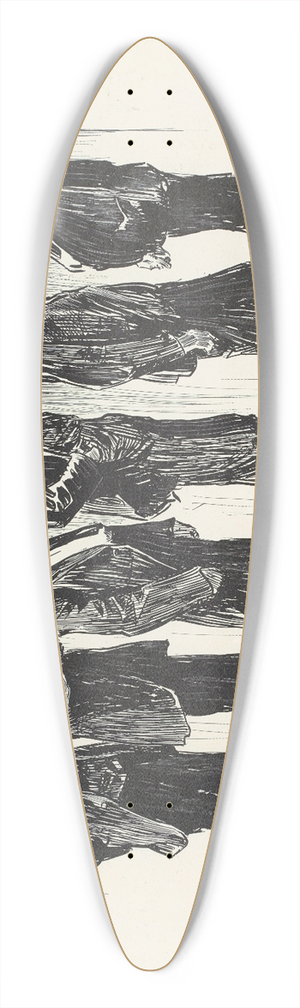 Charles Dana Gibson - Waiting for bread 39.3 inch art pintail longboard deck