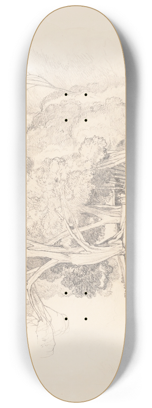 British 19th Century - after John Sell Cotman, Landscape with Trees 8.25 inch art skate deck