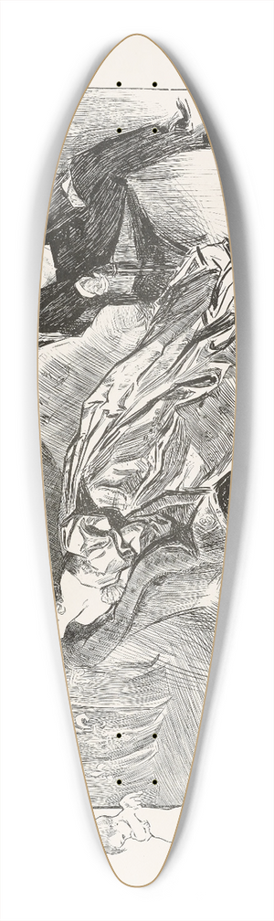 Charles Dana Gibson - When he once goes out it is hard to get him back 39.3 inch art pintail longboard deck