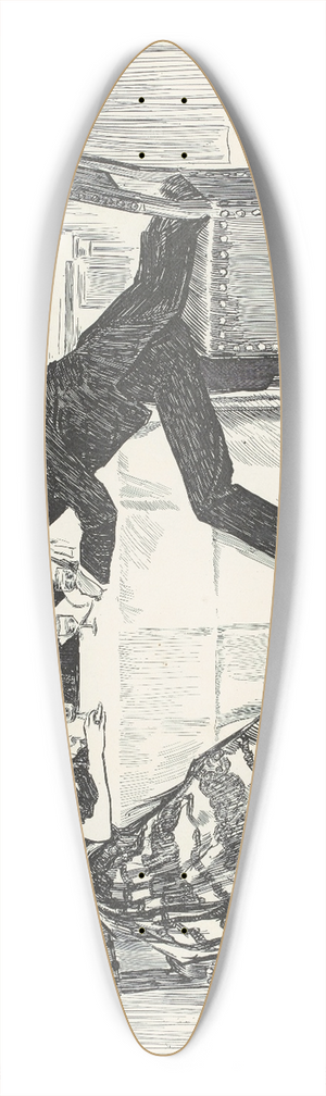 Charles Dana Gibson - Wireless telegraphy 39.3 inch art pintail longboard deck