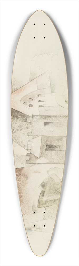 Charles Demuth - Buildings, Bermuda 39.3 inch art pintail longboard deck
