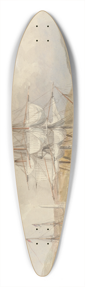 Charles Dyce - View of Malta 39.3 inch art pintail longboard deck
