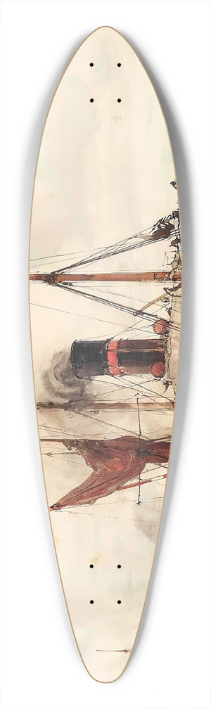 Charles Edward Dixon - Above Greenwich 39.3 inch art pintail longboard deck