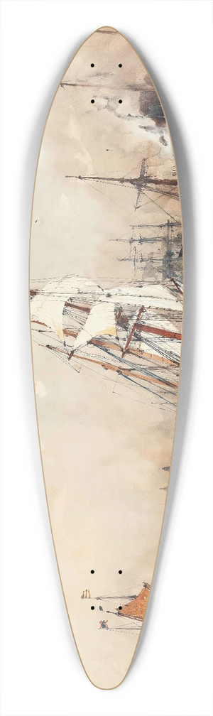 Charles Edward Dixon - With Wind And Tide, Greenwich 39.3 inch art pintail longboard deck
