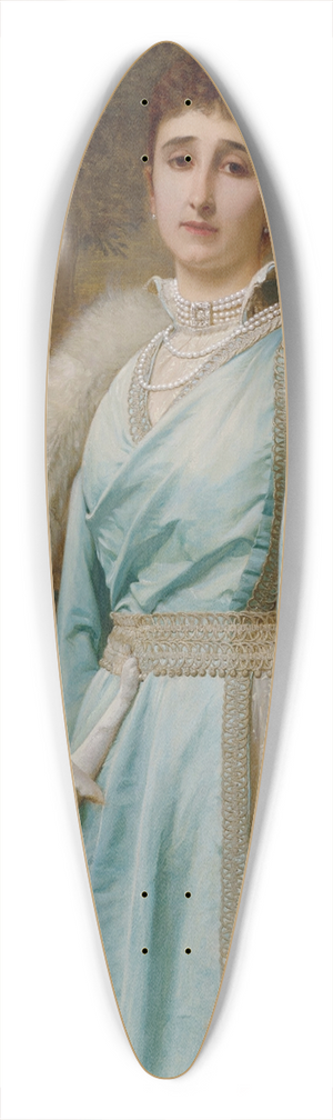 Charles Edward Perugini - Portrait of a Lady in an Aquamarine Dress 39.3 inch art pintail longboard deck Charles Edward Perugini - Portrait of a Lady in an Aquamarine Dress 39.3 inch art pintail longboard deck