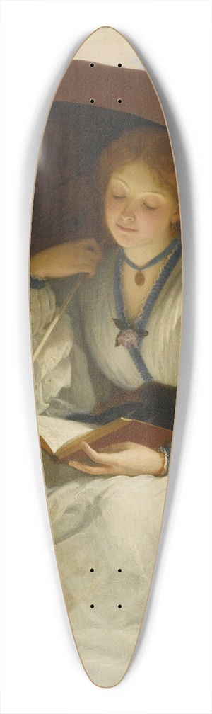 Charles Edward Perugini - Reading On A Sunny Afternoon 39.3 inch art pintail longboard deck