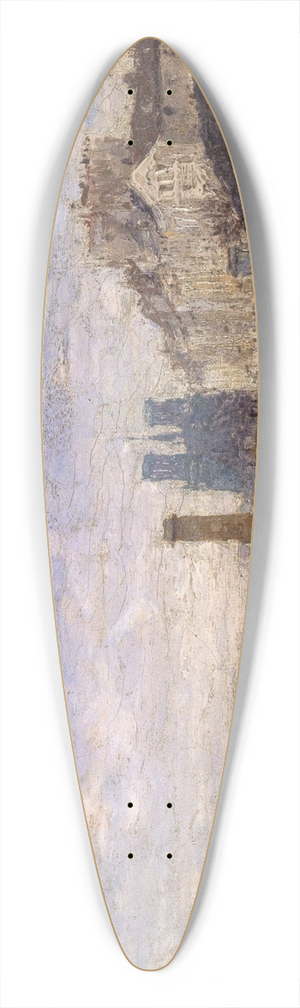 Charles-Emile Cuisin - Le Pont de la Tournelle, lIle Saint-Louis et lEstacade, vus de lle Louviers. 39.3 inch art pintail longboard deck