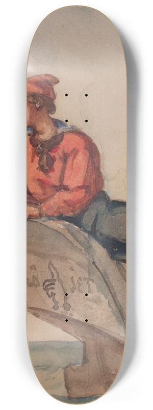 Bror Jacob Adelborg - Gosse fiskande med drag sittande i aktern p bten Njet 8.25 inch art skate deck