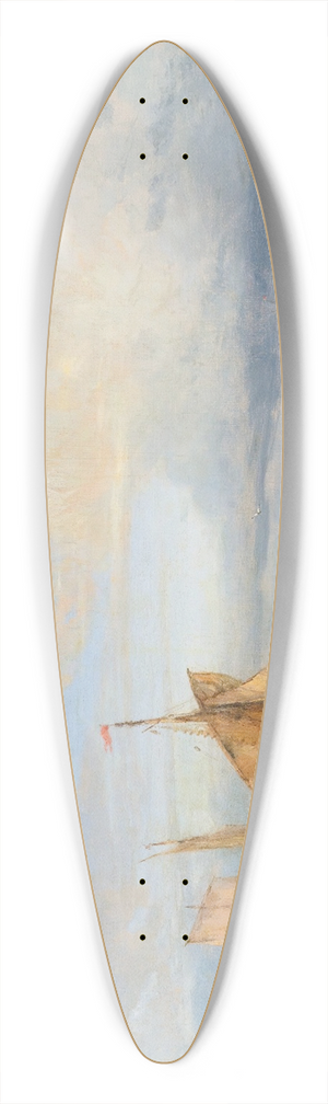 Charles Euphrasie Kuwasseg - UNLOADING THE CATCH 39.3 inch art pintail longboard deck