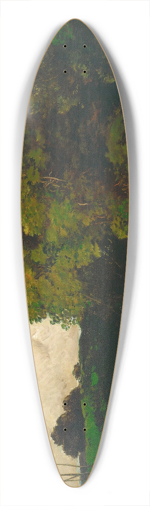 Charles Franois Daubigny - A Pond in the Morvan 39.3 inch art pintail longboard deck