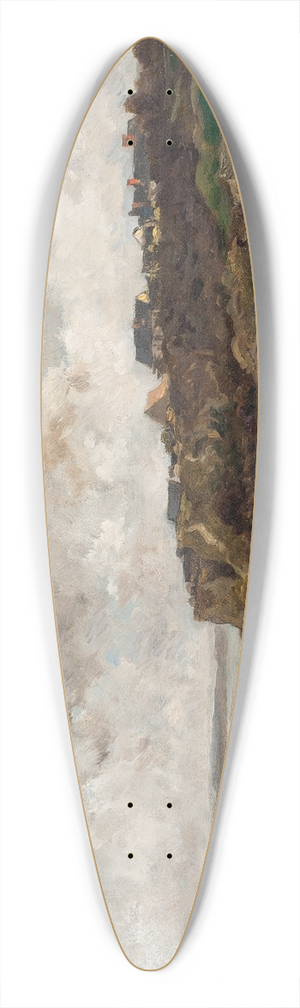 Charles Franois Daubigny - Low Tide at Villerville 39.3 inch art pintail longboard deck