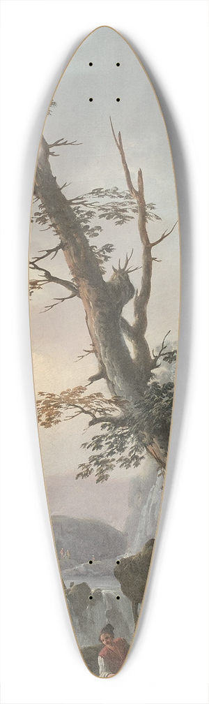 Charles Franois Daubigny - Soldats et pcheurs dans un paysage de cascade 39.3 inch art pintail longboard deck