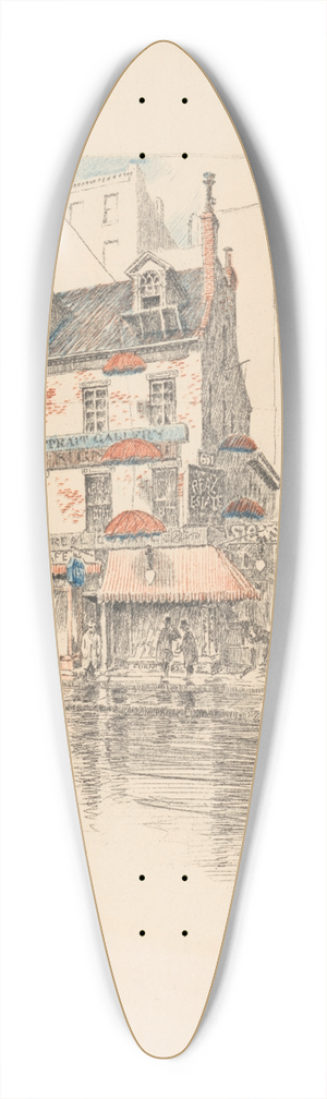 Charles Frederick William Mielatz - Old house, Broadway at Great Jones Street 39.3 inch art pintail longboard deck