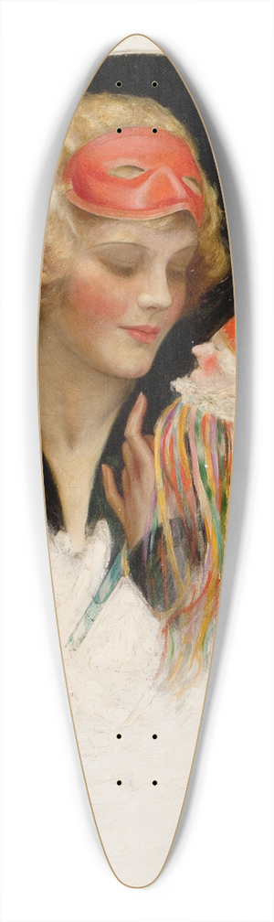 Charles Gates Sheldon - Lady with Puppet 39.3 inch art pintail longboard deck