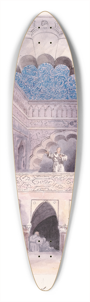 Charles Hamilton Smith - Arab Pulpit in the Great Mosque at Cordova 39.3 inch art pintail longboard deck