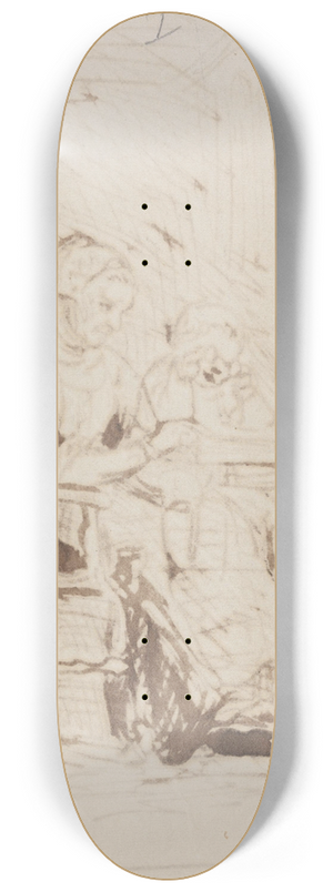 Adolph Tidemand - Gammel kvinne leser for gutt 8.25 inch art skate deck