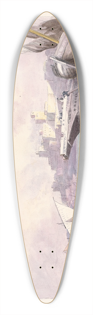Charles Hamilton Smith - Tarifa in the Straits of Gibraltar 39.3 inch art pintail longboard deck