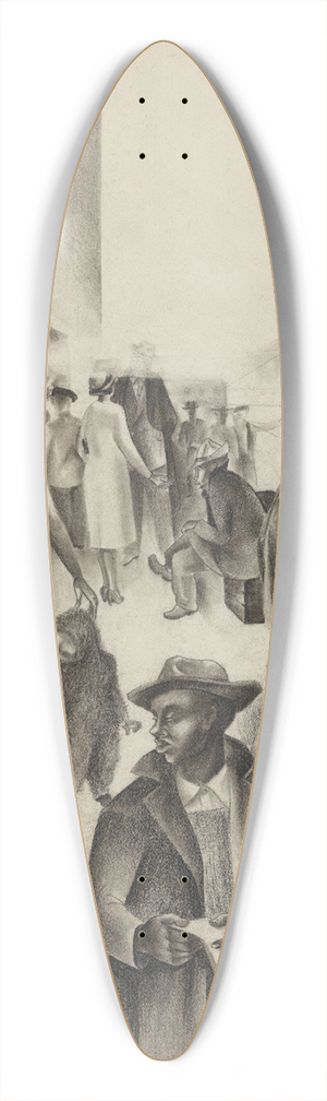 Charles Henry Alston - Harlem Street Scene 39.3 inch art pintail longboard deck